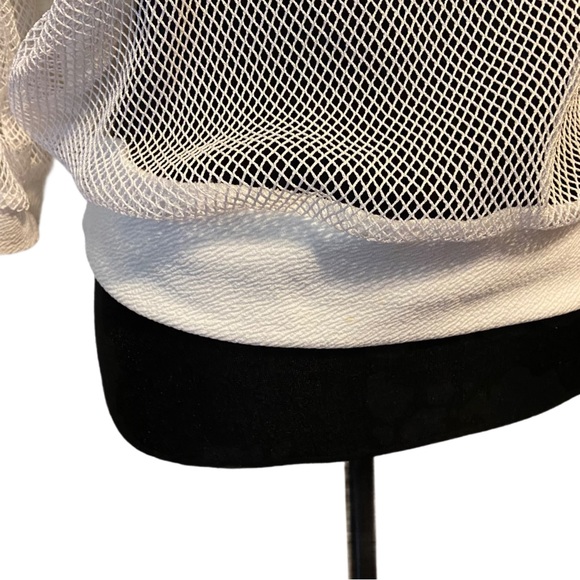 NWOT Beware! White Mesh Net Sheer Top Women’s Size Large - Picture 11 of 16